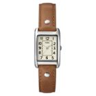 Women's Timex Watch With Leather Strap - Silver/brown T2n905jt, Alamo Brown