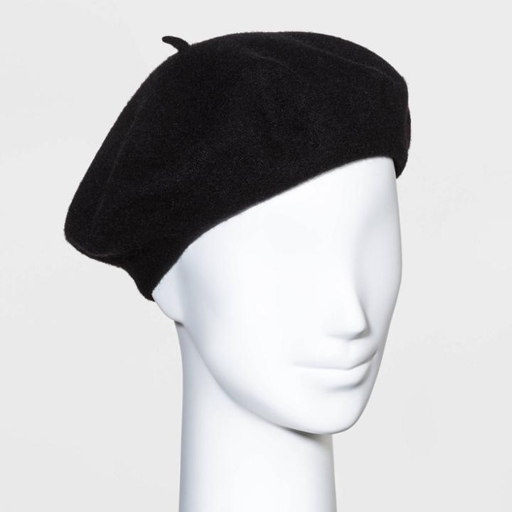 Women's Wool Knit Beret - Wild Fable - Black