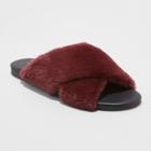 Target Women's Frannie Crossband Faux Fur Slide Sandals - A New Day Purple