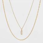 14k Gold Plated Crystal Initial 'u' Pendant Chain Necklace - A New Day Gold