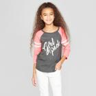 Girls' Girl Pack Baseball 3/4 Sleeve T-shirt - Cat & Jack Gray