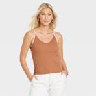 Women's Slim Fit Colorblock Cami Tank Top - Universal Thread Brown