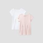 Toddler Girls' Adaptive 2pk Short Sleeve T-shirt - Cat & Jack White/pink