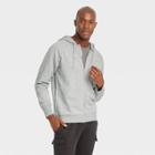 Men's Cotton Fleece Full Zip Hoodie - All In Motion Light Gray Heather