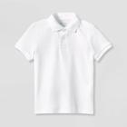Plusboys' Short Sleeve Interlock Uniform Polo Shirt - Cat & Jack White
