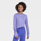 Girls' Long Sleeve Studio T-shirt - All In Motion Dark Purple