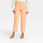 Women's Super-high Rise Vintage Straight Cropped Jeans - Universal Thread Orange