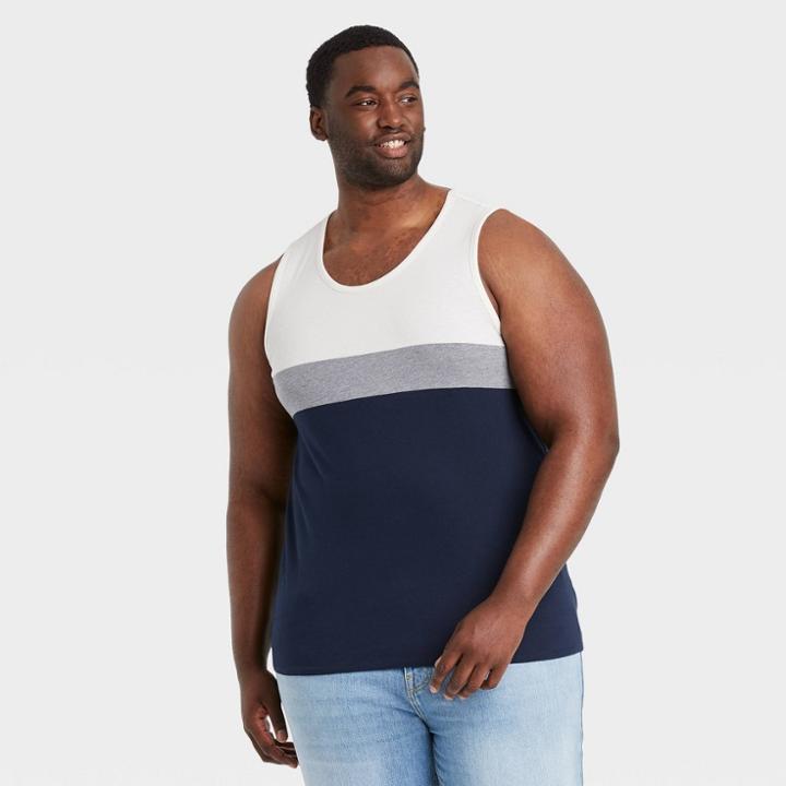 Men's Tall Standard Fit Jersey Tank Top - Goodfellow & Co Xavier Navy