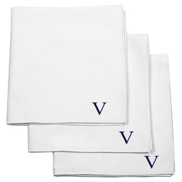 Cathy's Concepts Monogram Groomsmen Gift Handkerchief Set - V,