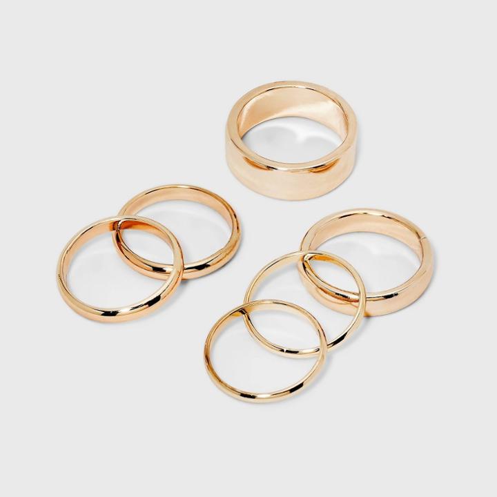 Band Ring Set 6pc - A New Day Gold