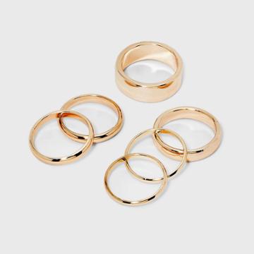Band Ring Set 6pc - A New Day Gold