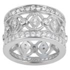 Journee Collection 1 1/10 Ct. T.w. Round-cut Cz Pave Set Wide Band In Sterling Silver - Silver,