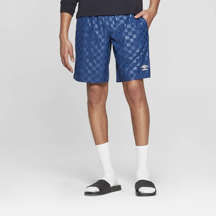 Umbro Men's Checkerboard Shorts - Poseidon Blue