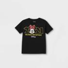 Girls' Disney Minnie Mouse 'family Vacation 2021' Short Sleeve Graphic T-shirt - Black