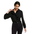 Women's Long Sleeve Ruffle Blouse - Nili Lotan X Target Black Xxs