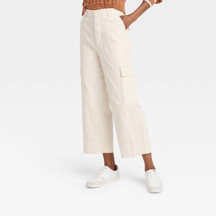 Women's High-rise Utility Cargo Pants - Universal Thread Cream