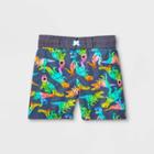 Toddler Boys' Dino Print Swim Trunks - Cat & Jack Dark Blue