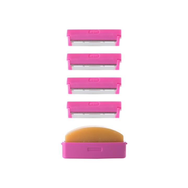 Sphynx Pink Me Up 1 Blade Refill Pack For Portable Razor - 4ct + Pre-shave Bar