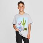 Mad Engine Boys' Fortnite Loot Llama Cactus Short Sleeve T-shirt - Heather Gray