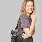 Women's Plus Size Short Sleeve Cropped Boxy T-shirt - Wild Fable Black Acid Wash