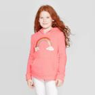 Girls' Long Sleeve Rainbow Fleece Hoodie - Cat & Jack Pink