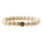 Women's Zirconite 10mm Tea Dyed Bone Beads Crystal Fireball Stretch Bracelet-champagne, Cognac