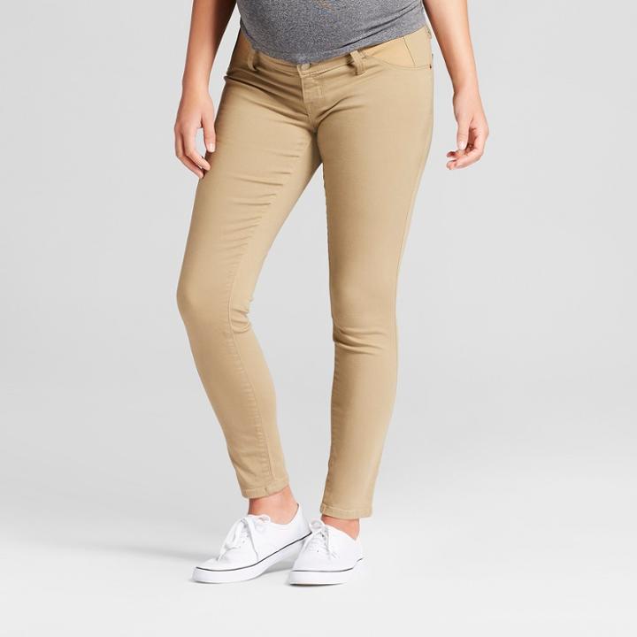 Maternity Inset Panel Skinny Jeans - Isabel Maternity By Ingrid & Isabel Tan 0, Women's, Beige