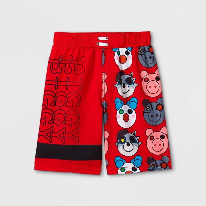 Boys' Piggy Swim Trunks - Red