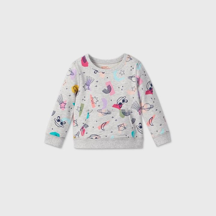 Toddler Girls' Adaptive Pullover Sweatshirt - Cat & Jack Gray