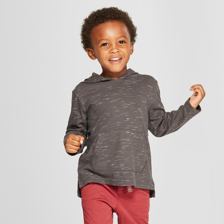 Toddler Boys' Long Sleeve Hoodie - Cat & Jack Black