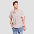 Men's Short Sleeve Cotton Novelty Button-down Shirt - Goodfellow & Co Safari Rose