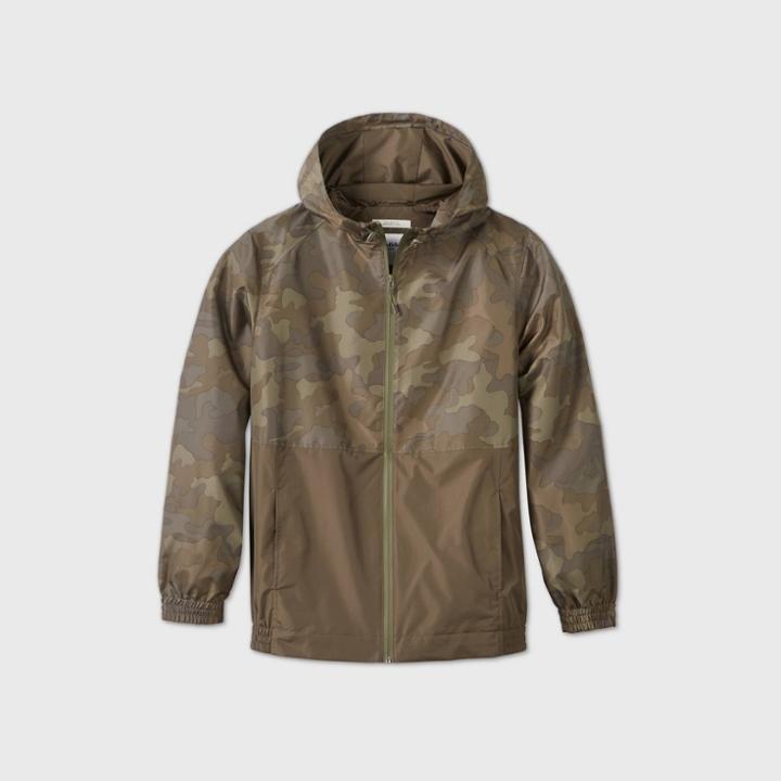 Men's Colorblock Hooded Rain Jacket - Goodfellow & Co Camo