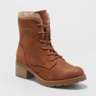 Women's Dez Lace Up Winter Boots - Mossimo Supply Co. Cognac (red)