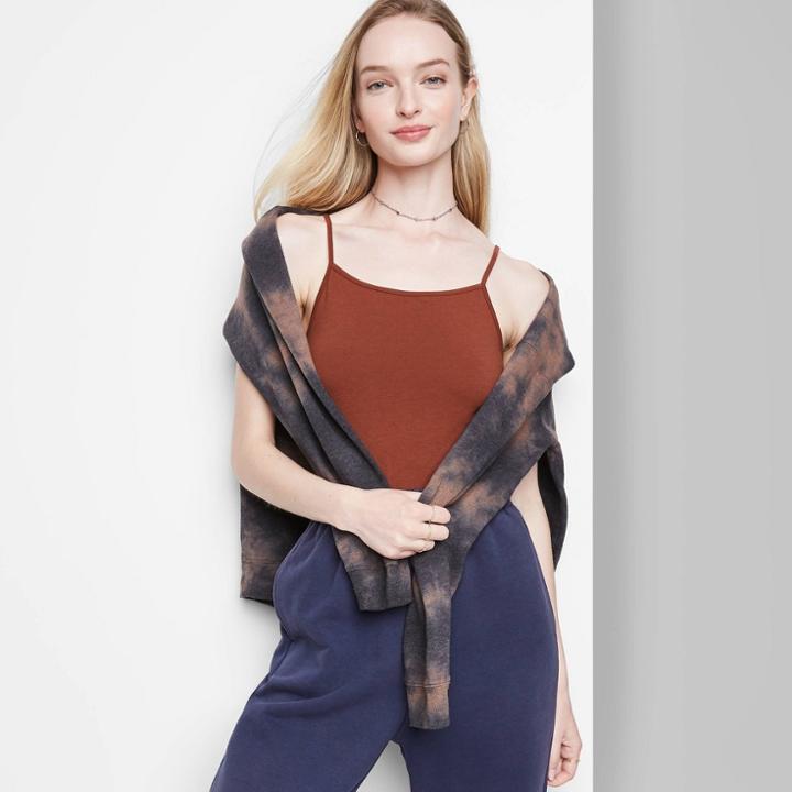 Women's Slim Fit Cropped Cami Tank Top - Wild Fable Coffee