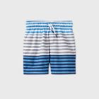 Toddler Boys' Colorblock Striped Swim Trunks - Cat & Jack Blue/gray