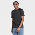 Men's Regular Fit Short Sleeve Rash Guard Swim Shirt - Goodfellow & Co Black