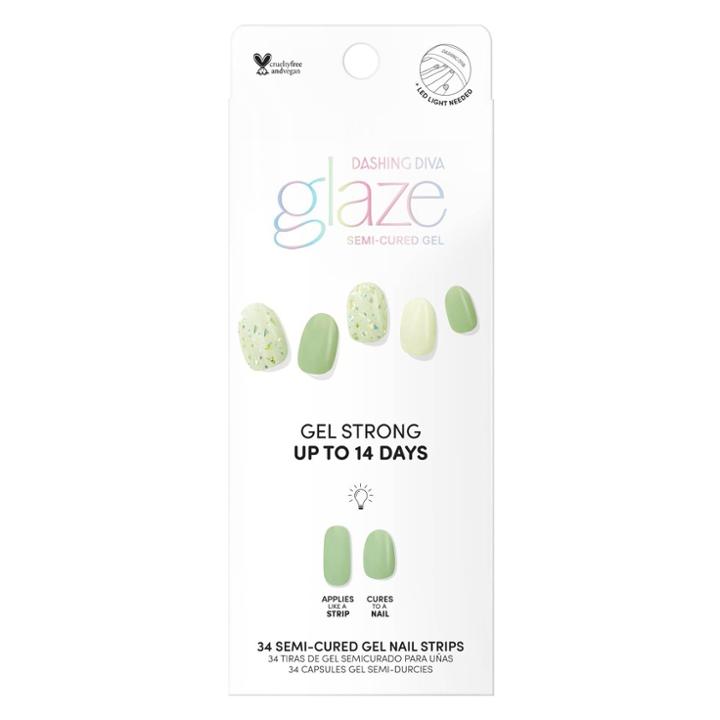 Dashing Diva Glaze Gel Color Nail Art Strips - Matcha Dream