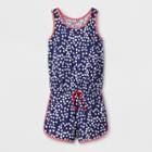 Girls' Sleeveless Americana Star Print Knit Romper - Cat & Jack Navy