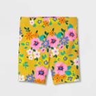 Toddler Girls' Floral Knit Bike Shorts - Cat & Jack Yellow