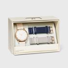 Women's Strap Watch With Changeable Straps - A New Day Beige/navy/gray