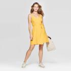 Women's Sleeveless V-neck At Knee Wrap Dress - Universal Thread Yellow