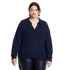 Women's Plus Size V-neck Pullover Sweater - Rachel Comey X Target Navy