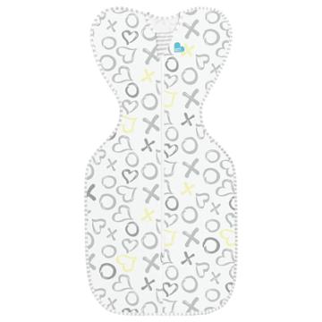 Love To Dream Swaddle Wrap - Kisses - Newborn, Green/black