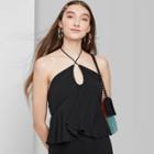 Women's Woven Halter Tank Top - Wild Fable Black
