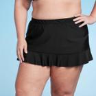 Women's Plus Size Ruffle Swim Skirt - Aqua Green Black