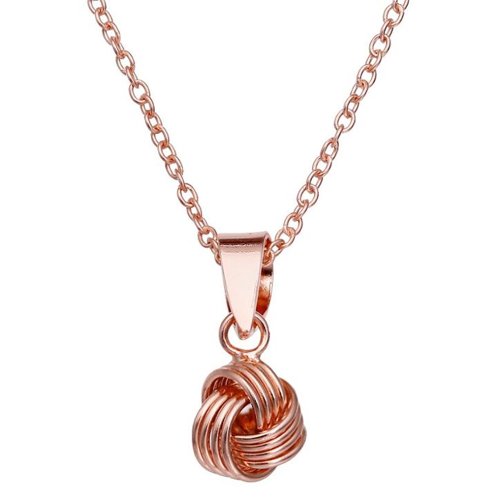 Target Rose Gold Plated Sterling Silver Textured Loveknot Pendant Necklace