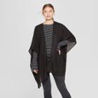 Women's Woven Kimono Jacket Ruana - Universal Thread Black