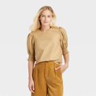Women's Puff Elbow Sleeve Blouse - Who What Wear Brown