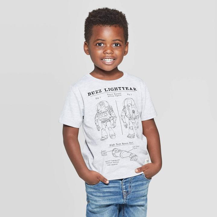 Petiteboys' Disney Buzz Lightyear Turn Around Short Sleeve T-shirt - Heather Gray