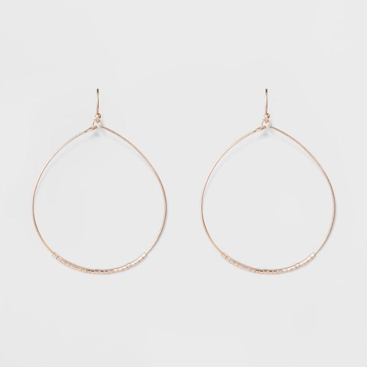 Target Women's Wire Earrings With Hoop - Rose Gold,
